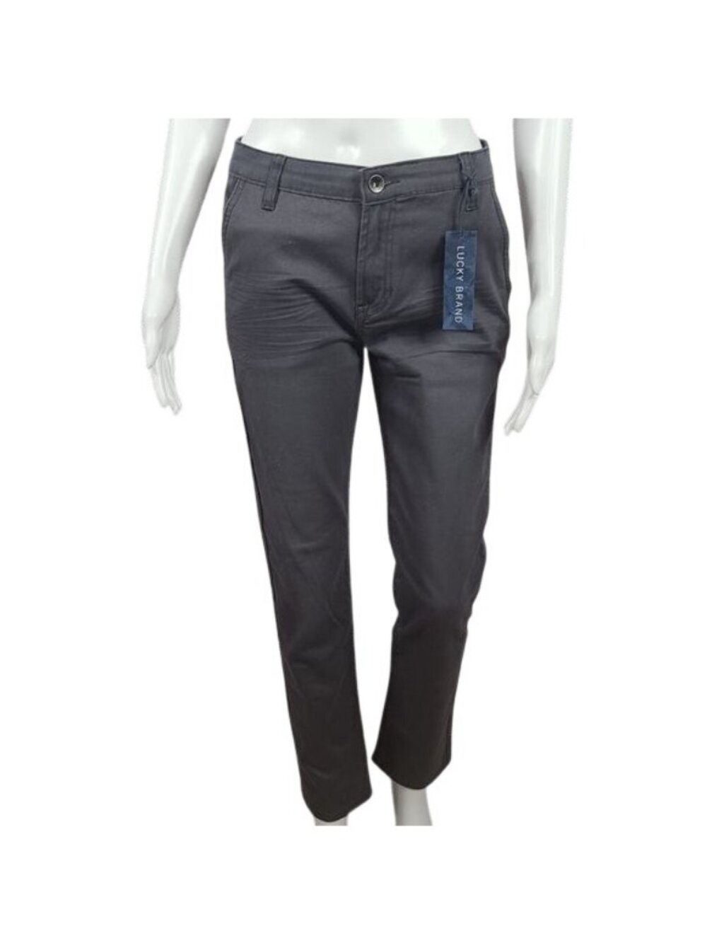 Lucky Brand Womens Gray Straight-Leg Pants Size 16 Cotton Blend New